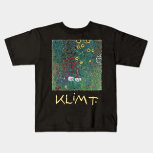 Farmergarden with Sunflower by Gustav Klimt Kids T-Shirt